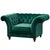 Italian Peyton Sloped Arm Chesterfield Arm Chair - Green Velvet For Sale - Image 3 of 7