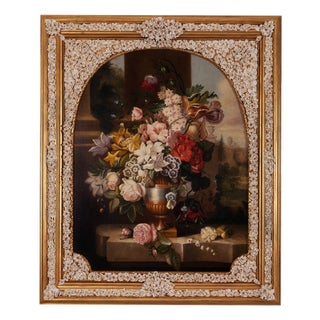 Carlo De Tommasi, Flowers, 2018, Oil on Canvas, Framed For Sale