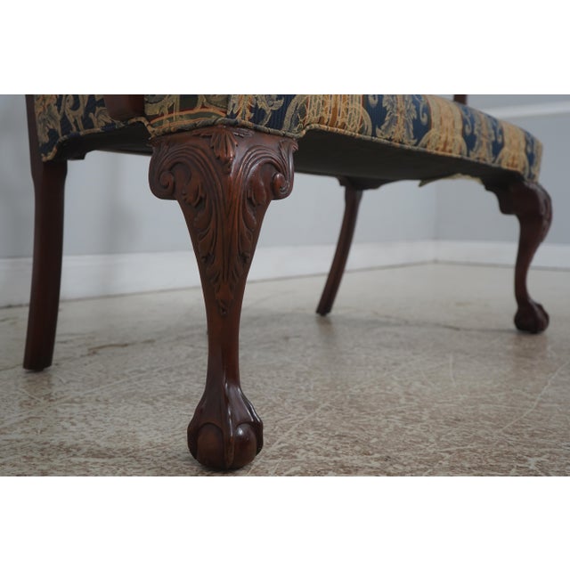 Brown Hickory Chair Mahogany Mt Vernon Chippendale Style Settee For Sale - Image 8 of 18