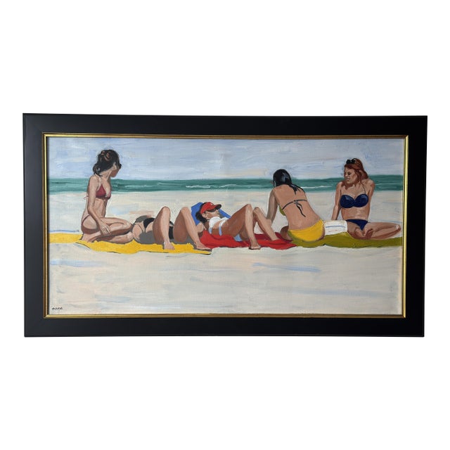 Girl Trip Coastal Oil Painting For Sale