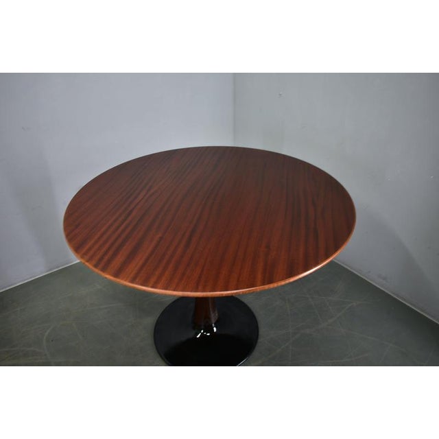 Round Mahogany Table by Drevotvar Jablonne, Czechoslovakia, 1970s For Sale - Image 11 of 18