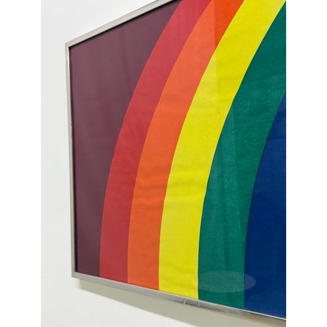 Rare Otto Piene "Rainbow" Serigraph on Canvas, Signed For Sale - Image 10 of 13