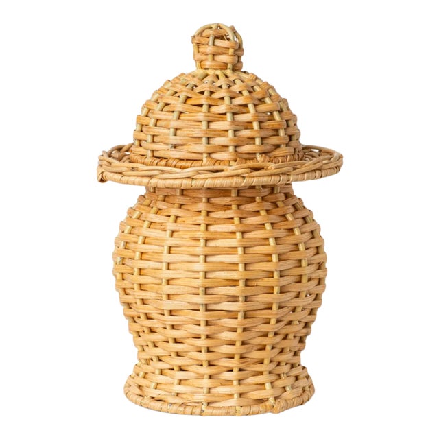 Wicker Ginger Jar Tan, Extra Small For Sale