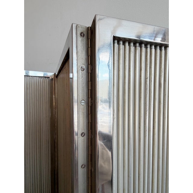 Mid 20th Century Mid Century Chrome & Aluminum Folding Screen For Sale - Image 5 of 10