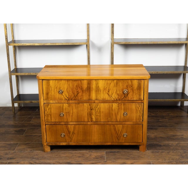 19th Century Austrian 19th Century Biedermeier Commode with Three Butterfly Veneered Drawers For Sale - Image 5 of 12