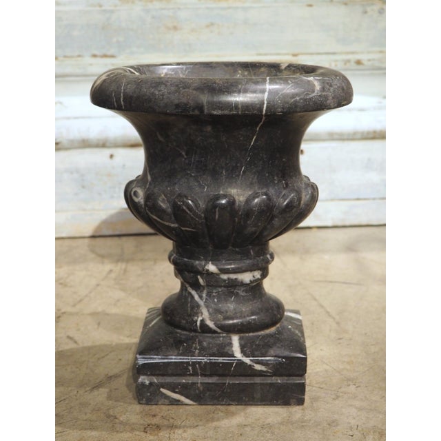 Pair of Circa 1850 French Nero Marquina Marble Table Vases For Sale - Image 4 of 18