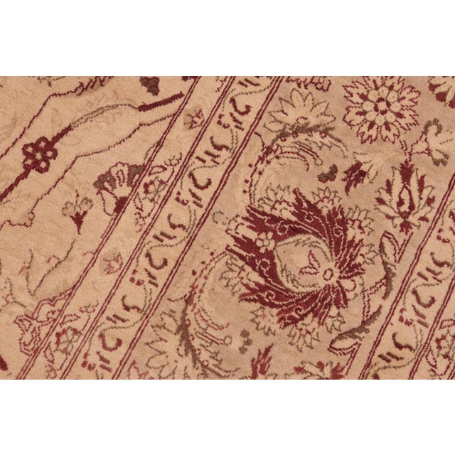 1990s Shabby Chic 1990's Agra Pak-Persian Tan/Red Wool Rug - 8'2'' X 10'4'' For Sale - Image 5 of 9