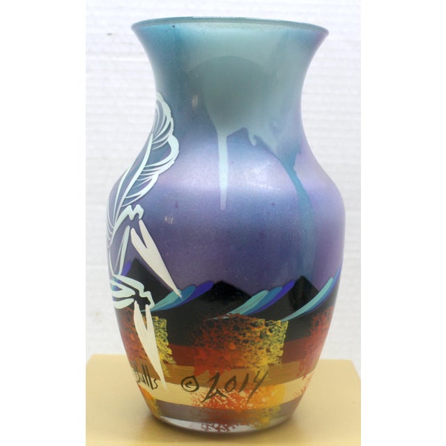 Signed Sam 2 Bulls – Oglala Lakota Sioux Hand-Painted Art Vase For Sale - Image 16 of 17