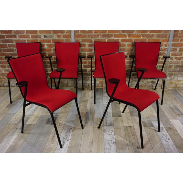 Black Vintage Occhio Desk Chairs by Roel Vandebeek for Drisag, 2000s, Set of 6 For Sale - Image 8 of 11