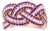 18K Rose Gold Red Ruby and 7/8 Cttw Diamond Woven Braided Band Ring (F-G Color, VS1-VS2 Clarity) - Ring Size 7 For Sale