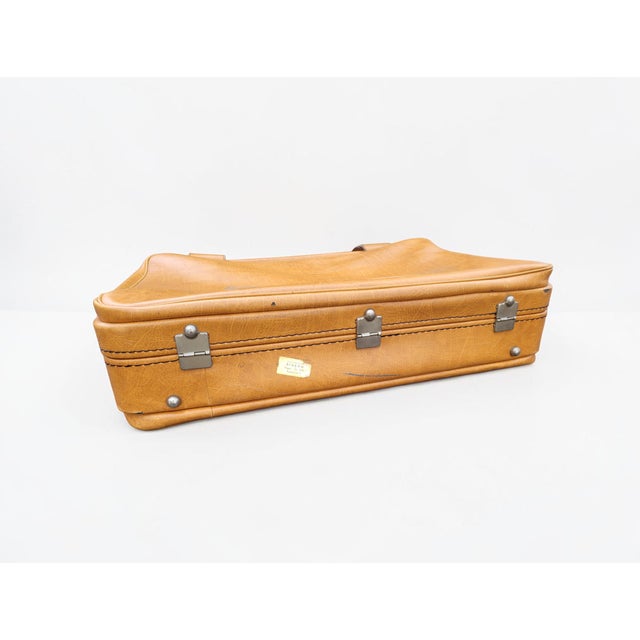 Tan Lamb Leather Suitcases, Italy, 1950s, Set of 2 For Sale - Image 4 of 18
