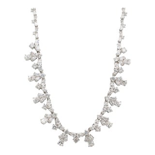 Ladies 925 Sterling Silver Cubic Zirconia Red Carpet Chain Necklace For Sale