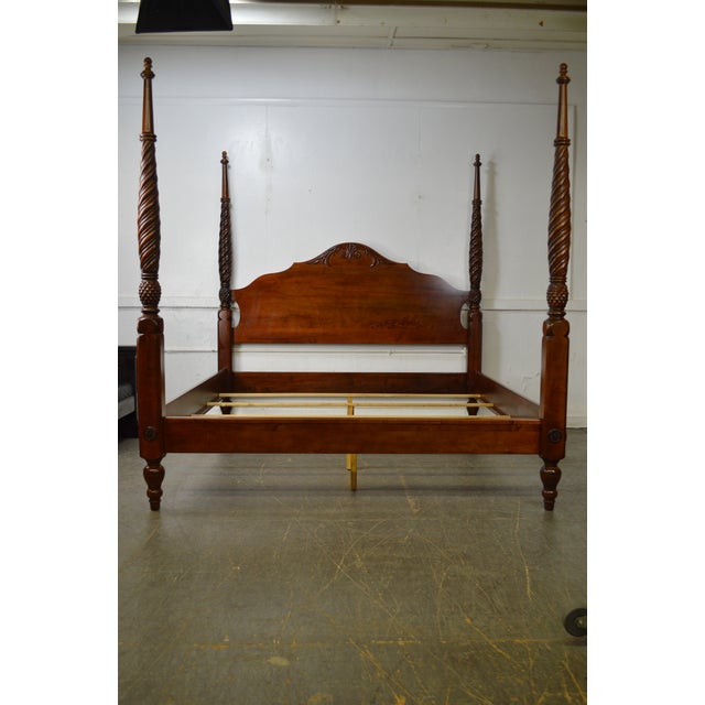 Ethan Allen British Classics King Size Cinnabar Plantation Poster Bed