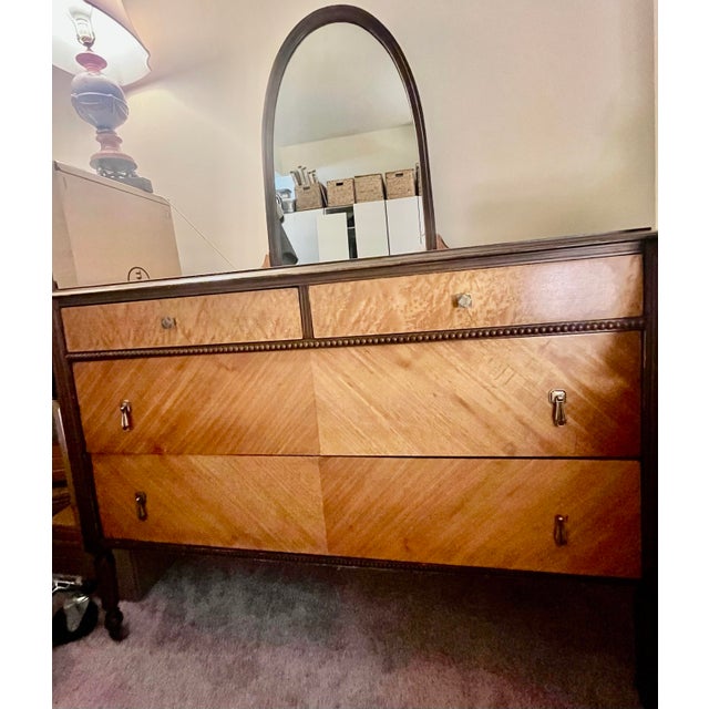 j.b. Van Sciver Co. Art Deco Sunrise Bedroom Suite, C. 1928-1932 - Mahogany Mirror Ladies Dresser For Sale - Image 17 of 17
