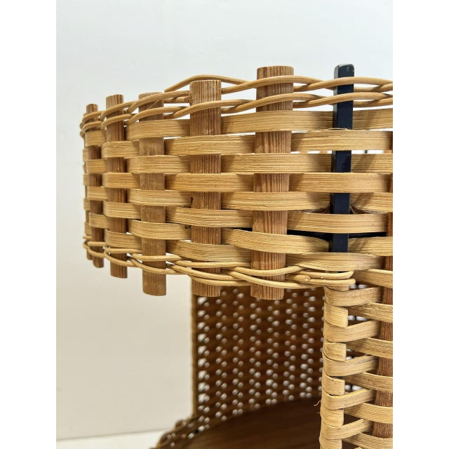 Vintage Wicker Rattan Bar Cart Serving Trolley, 1960s For Sale - Image 6 of 16