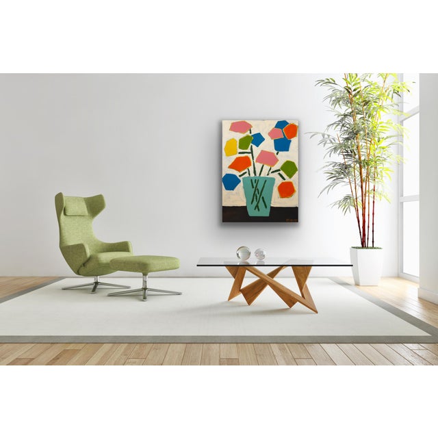 Abstract Abstract Floral Still Life / Modernist Still Life For Sale - Image 3 of 11