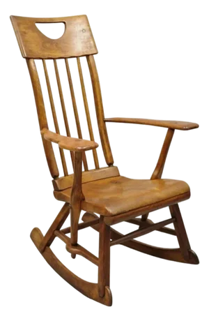 Vintage Sikes Co Maple Wood American Colonial Style Rocker Rocking Chair (B)