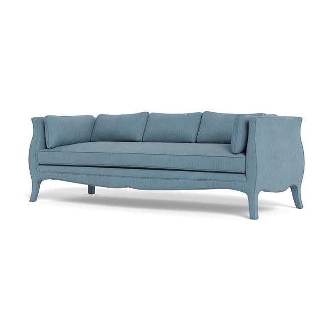 Bunny Williams Home Bunny Williams Home Southern Belle Sofa in Aegean Performance Linen For Sale - Image 4 of 5