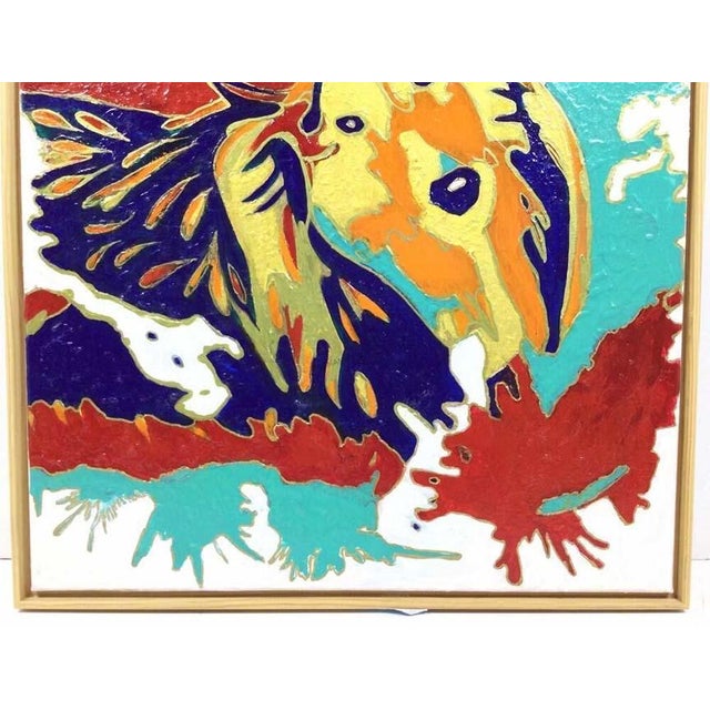 Original Abstract Portrait of a Collie Dog - Vibrant Colors For Sale - Image 4 of 6