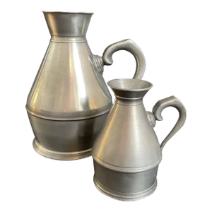 A.e. Williams and Thomas Williams, Joseph Austen & Son Haystack Pewter Measures - a Pair