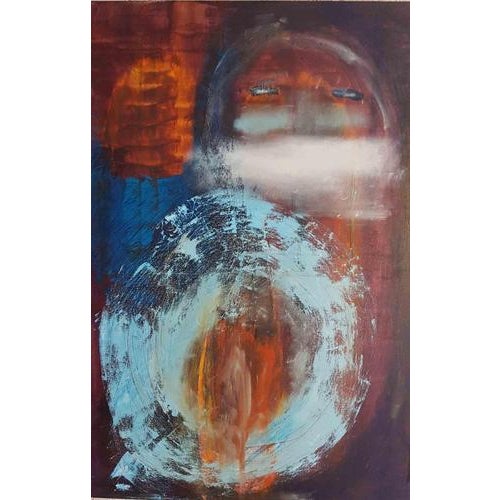 The mask is a beautiful acrylic painting realized by the Italian artist Paolo Cantù in 2019. This is an original abstract...