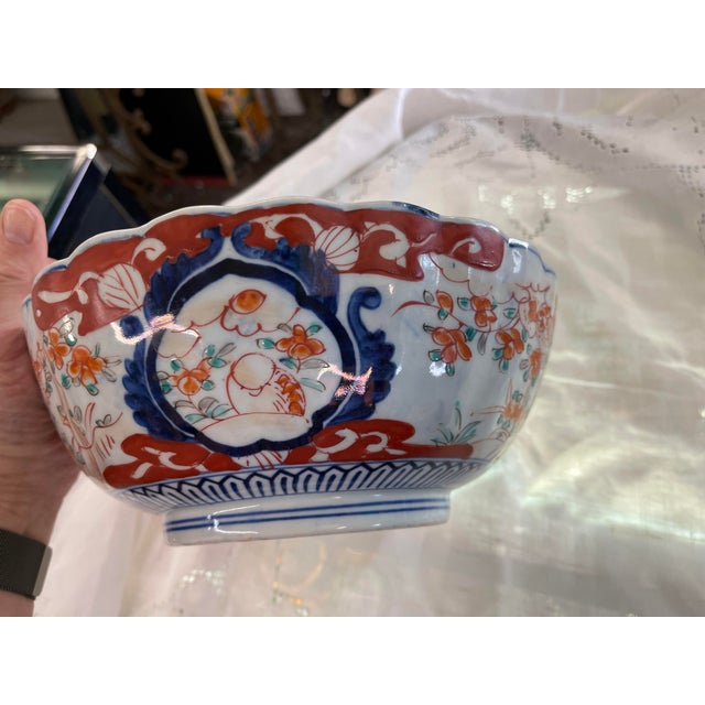 Antique Japanese Imari Bowl 10" X 4" For Sale In San Francisco - Image 6 of 11