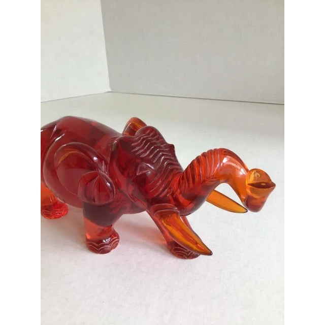 1960s Red Lucite Elephant For Sale - Image 10 of 11