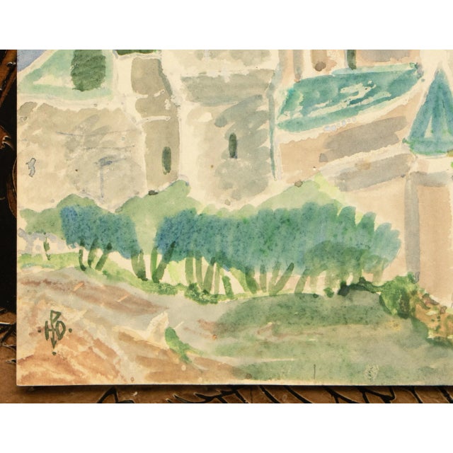 C. 1920-1950s Antique or Vintage Watercolor in the Style of Nicholas Roerich For Sale In Dallas - Image 6 of 11