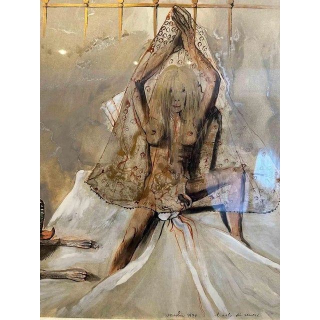 Modern Sergio Vacchi, The Venus Veil, Oil on Canvas, 1976 For Sale - Image 3 of 5