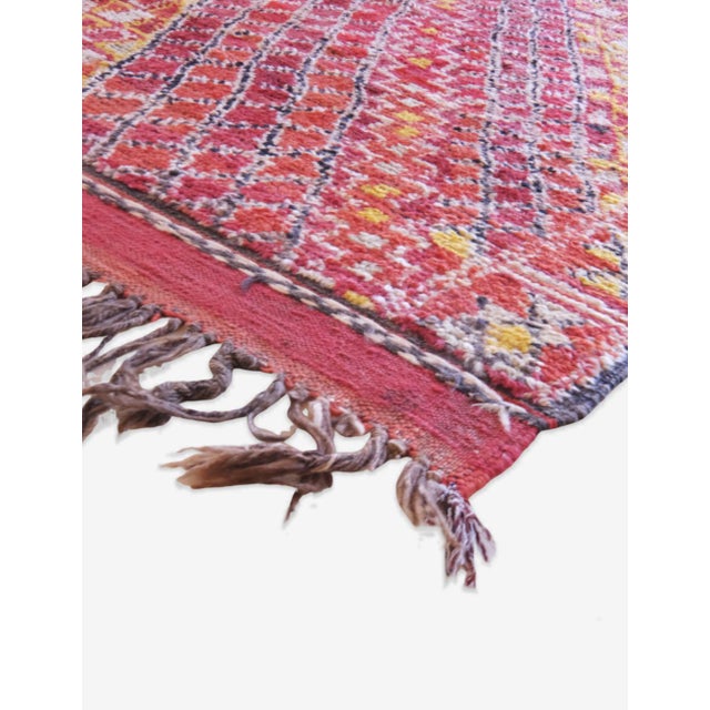 Textile Red Collectible Moroccan Wool Rug - 11.3 X 6.1 Ft For Sale - Image 7 of 8