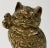 Mid 20th Century Vintage Cast Brass Cat W/ Ribbon Collar Doorstop For Sale - Image 5 of 5