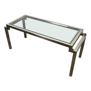 Modern Chrome & Glass Coffee Table, Italy, 1970s For Sale
