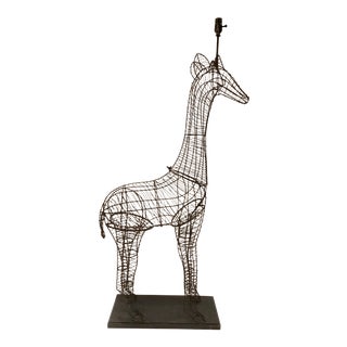 Large Modern Giraffe Wire Sculptural Floor Lamp For Sale