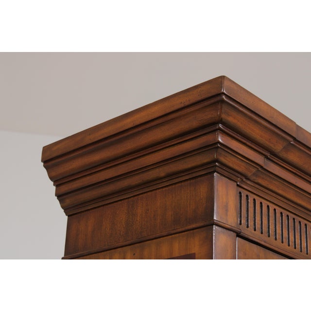 Maitland Smith Mahogany Narrow China Cabinet For Sale - Image 10 of 18