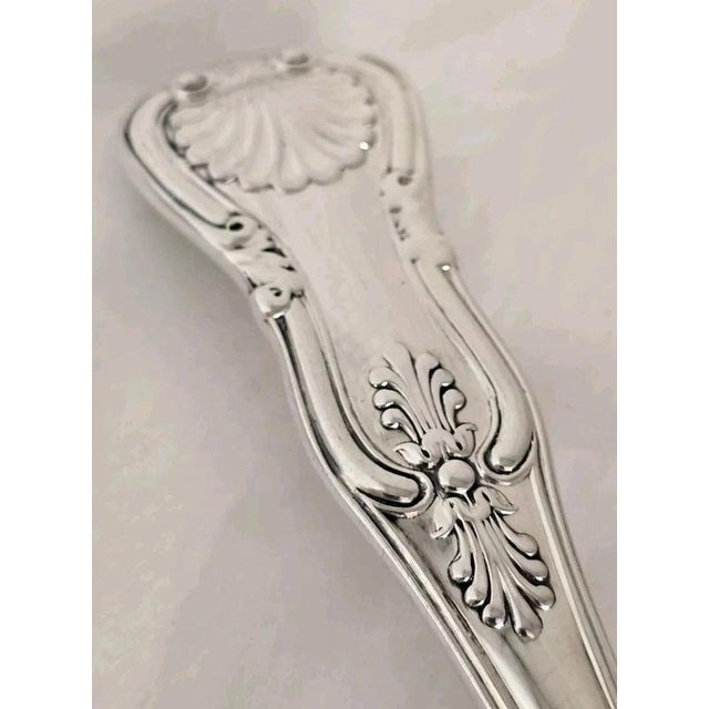 Antique Victorian Sterling Silver Kings Pattern Fish Server by William Eaton, 1841 For Sale - Image 10 of 18
