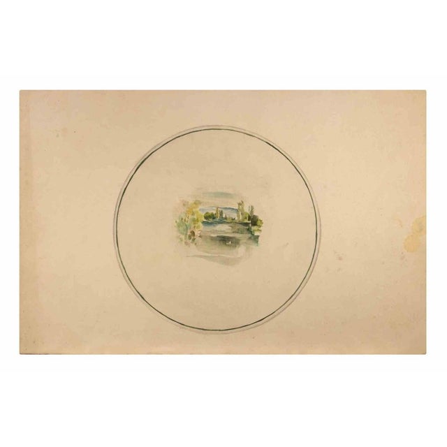 Landscape is a Watercolour artwork realized by Reynold Arnould (Le Havre 1919 - Parigi 1980). Good condition on a yellow...