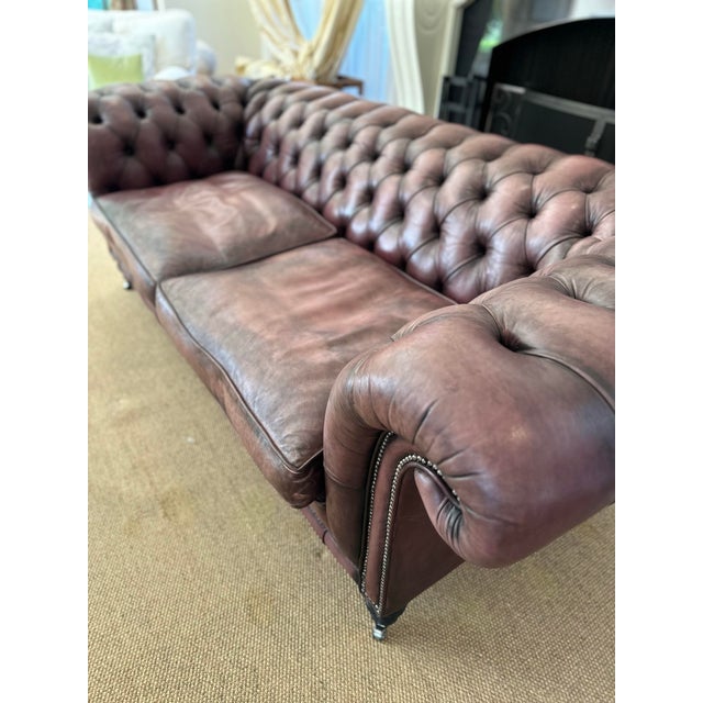 English Fleming & Howland Handmade Chesterfield Leather Sofa For Sale - Image 3 of 7
