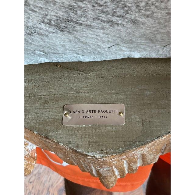 Wood Vintage Italian Casa De Arte Paoletti Carved Stools - A Pair For Sale - Image 7 of 8