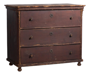 Vintage Chest of Drawers with Dark Patina, 1920