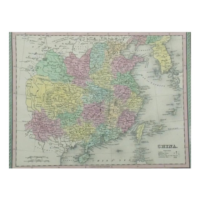 China, Korea & Hainan Original Map by Cowperthwait, 1850 For Sale
