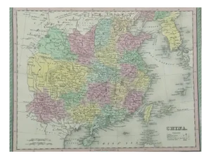 China, Korea & Hainan Original Map by Cowperthwait, 1850