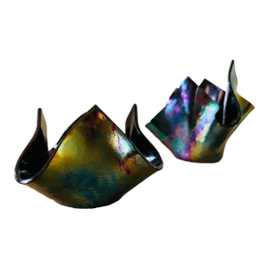 Pair of Contemporary Iridescent Napkin Vases by Ron Le Jueau