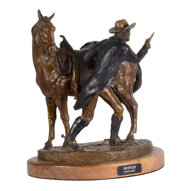 Richard Myer Shootout bronze sculpture. Dimensions 13″H x 11″W x 7″D About Richard Myer From his earliest years, award...
