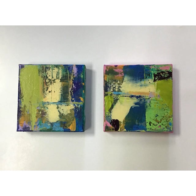 Contemporary “AS070423” Pair of Abstract Paintings on Stretched Canvas by Stephen Stilgenbauer For Sale - Image 3 of 6