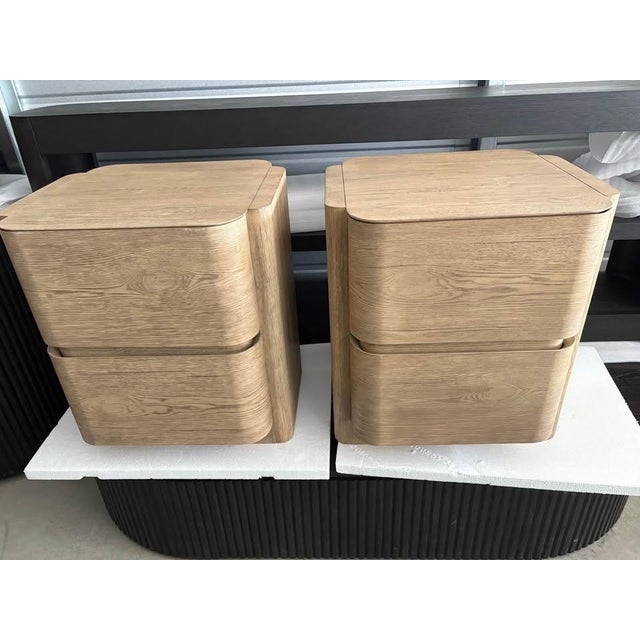 2020s Rh Brioni Closed Nightstands (Pair) – Rustic Greige Oak | Pietro Franceschini Design - Restoration Hardware For Sale - Image 5 of 5