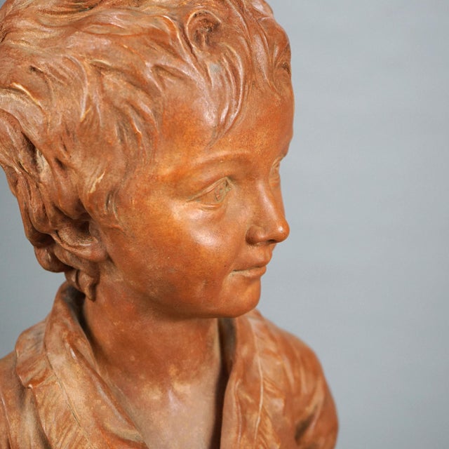 Figurative Antique Sevres Terra Cotta Bust of a Young Alexandre Brongniart 19th Century For Sale - Image 3 of 11