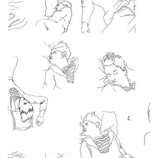 Sample - Lelievre for The House of Scalamandr�� Les Dormeurs Wallcovering, Noir For Sale