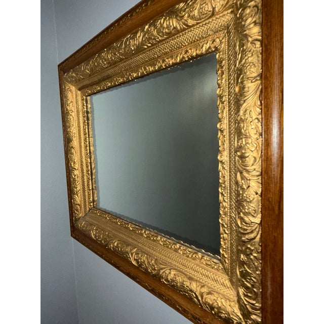 Gold Vintage Rococo Revival Ornate Gold Gilt Wood Wall Mirror - Carved Foliage & Acanthus, Warm Patina For Sale - Image 8 of 10