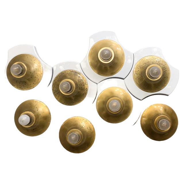 Wood and Brass Wall Sconce, Italy, 1960s For Sale