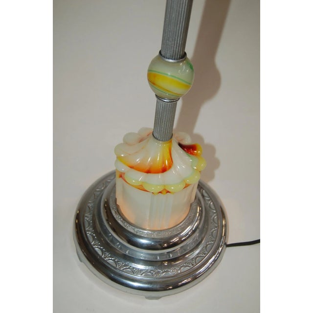 Art Deco Agate Glass and Chrome Lightup Illuminating Side Table For Sale - Image 10 of 11